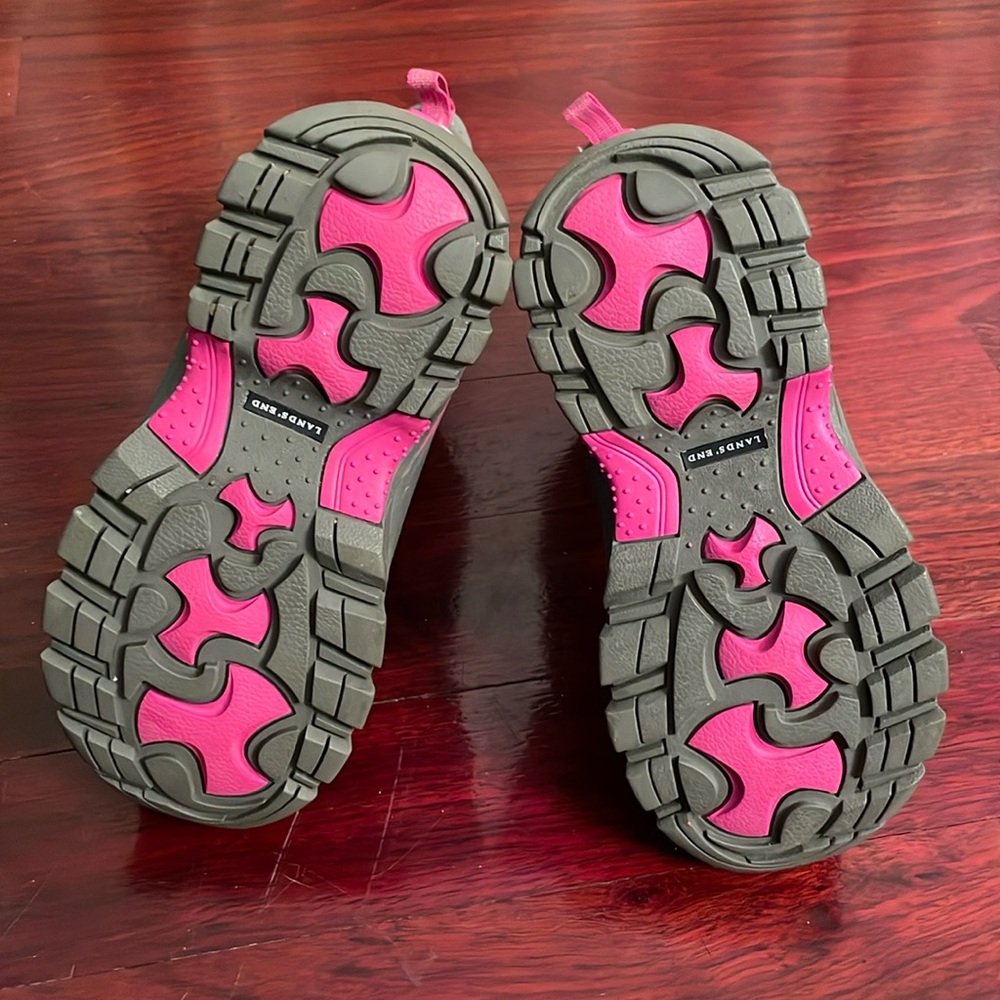 Lands’ End Primaloft 400 Gram Insulation Snow Boots Size 1 Gray Pink - Picture 7 of 12